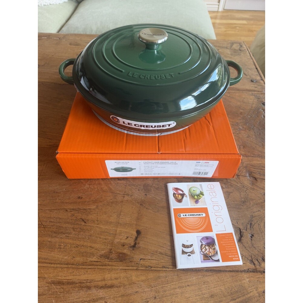 Le Creuset Signature Enameled Cast Iron Shallow Braiser 3.5 qt 11.75" Cactus NEW